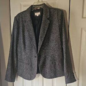 Merona Birdseye Tweed  Women's Charcoal Blazer. NWT. 16